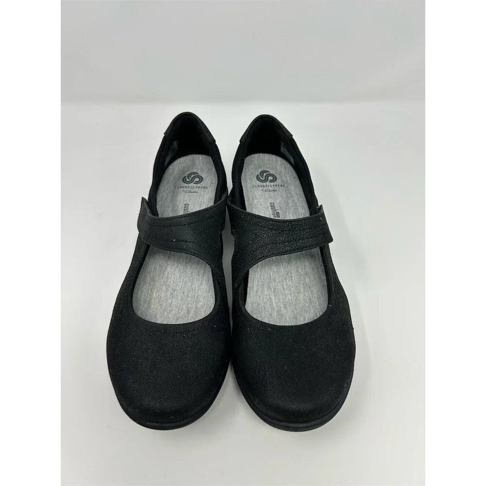 Clarks Cloudsteppers Sillian Bella Womens Mary Jane Flats Black Size 9.5 Wide